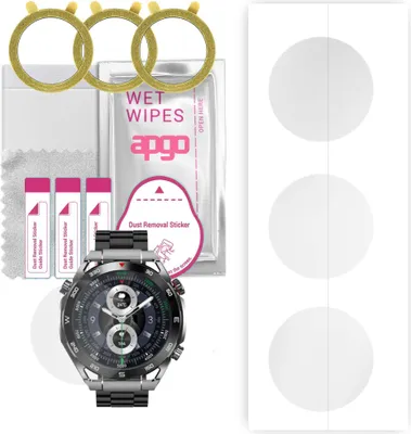Produktbild von apgo 3 Stück Schutzfolie, klar, kompatibel mit Rubicon RNCF22 Smartwatch, Hydrogel Displayschutzfolie mit Positionierhilfe, Displayfolie, robust und kratzfest