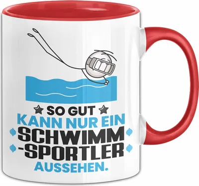 Produktbild von Schwimmsportler Geschenk Tasse So Gut Kann Nur Ein Schwimmsportler Aussehen Geschenkidee Kaffee-Becher (Rot)