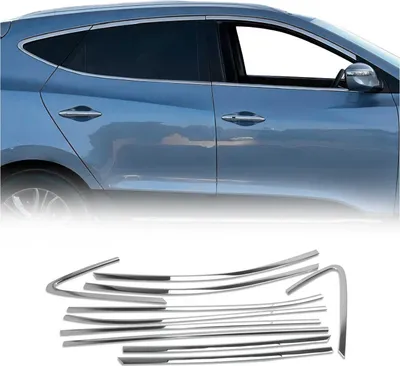 Zdjęcie produktu dla Listwy okienne rama okienna do Hyundai IX35 2010-2024 stal nierdzewna srebrna 10x