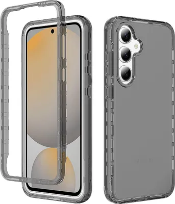 Immagine prodotto di Custodia per Samsung Galaxy A16 5G/4G, copertura posteriore trasparente ibrida, robusto paraurti in TPU, custodia antiurto grigio