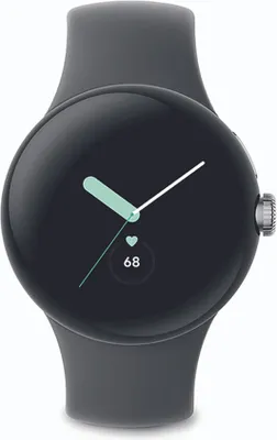 Produktbild von Google Pixel Watch Smartwatch Graphit, 32GB, 2GB RAM, Edelstahl Gehäuse, Fluorkautschuk Armband, 41x41x12.3mm, WLAN NFC, Rund gewölbtes Display, Gesundheits- & Fitness-Tracking, Smart-Home-Steuerung, EKG-Funktion, Sturzerkennung, Notfall-SOS, Android 8.0+