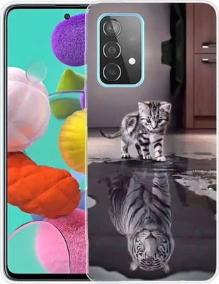 Produktbild von Handyhülle für Samsung Dünn Schutzcase Cover Bumper Schale Transparent, Farbe:Katze / Tiger, Modell wählen:Samsung Galaxy A32 5G