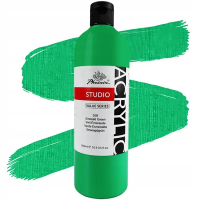 Zdjęcie produktu dla Farba akrylowa Phoenix 500ml zielona Emerald 559