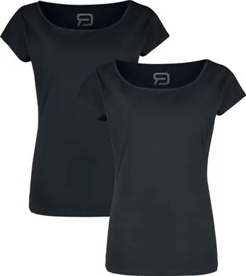 Produktbild von RED by EMP Damen schwarze T-Shirts im Doppelpack S