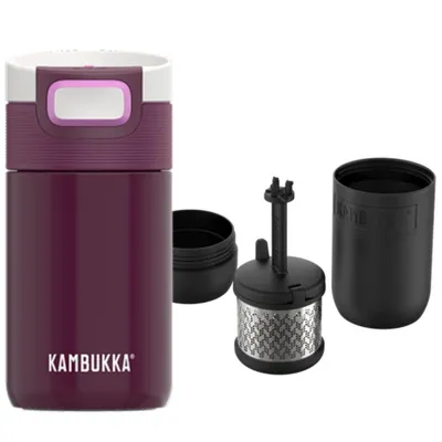 Zdjęcie produktu dla Kubek termiczny z zaparzaczem do herbaty Kambukka Etna 300ml | Szczelny termos + zaparzacz zestaw Dose Of Warmth