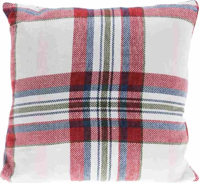 Image de Coussin décoratif 45 x 45 cm blanc/rouge
