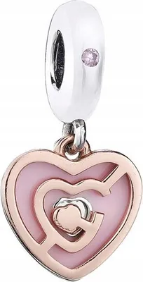 Produktbild von 925 Silber Herz Charm mit Zirkonia und Emaille