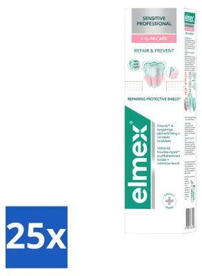 Produktbild von 25 x Elmex Sensitive Professional Repair & Prevent Tandpasta - 75 ml - Vorteilspackung - 25 Stücke