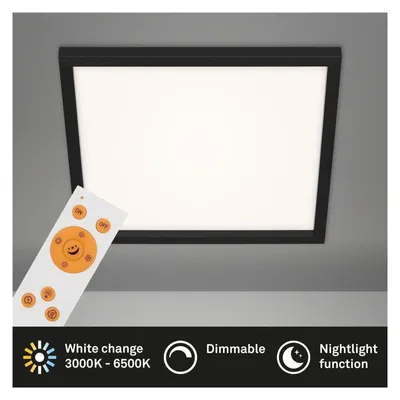 Produktbild von Briloner  Geo Basic LED Deckenlampe 24W Dimmbar Fernbedienung Quadratisch Schwarz