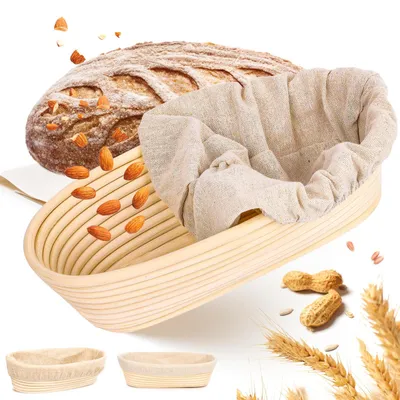 Productafbeelding van UKOFEW Gistmandje, ovaal, professioneel gistmandje voor het bakken van brood, mooi gistmandje met