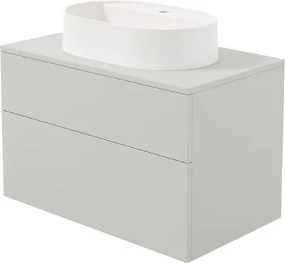 Produktbild von Waschbeckenschrank mit Granitwaschbecken 80 cm mit Hahnloch in Schwarz