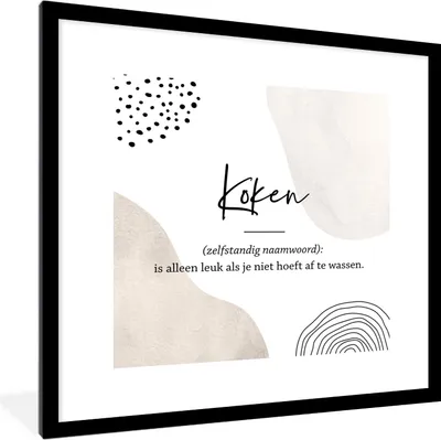 Produktbild von MuchoWow® Gerahmtes Poster kochen - kochen definition - Sprichwörter - Wörterbuch - Zitate 40x40 cm - Poster mit Schwarzem Bilderrahmen Wandposter Rahmen Foto Bilder - Poster - Plakat im Rahmen