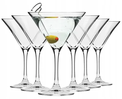 Produktbild von Avantgardistische Krosno Martini-Gläser, 6 Stück, 240 ml, für Getränke, Cocktails
