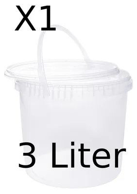 Obrázek produktu pro BenBow kbelík s víkem 3L x1 Transparentní - bezpečný pro potraviny, stabilní, vzduchotěsný, nepropustný, bez zápachu - plastový kbelík s rukojetí - prázdný