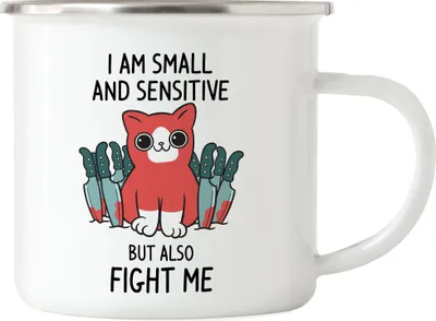 Produktbild von Lustige Katzen Emaille Tasse Katzenliebhaber Katzenbesitzer Katzen-Mama Geschenk Katzenmotiv & Spruch