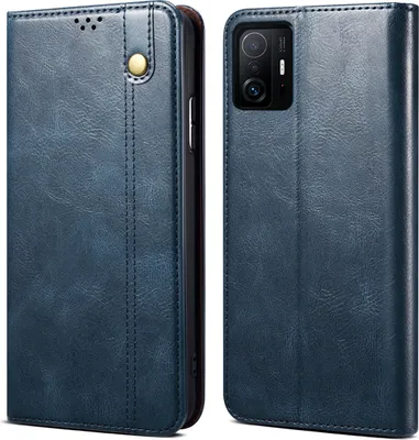 Produktbild von Xiaomi Mi 11T Hülle, Leder Flip Brieftasche Schutzhülle für Xiaomi Mi 11T / Mi 11T Pro Blau