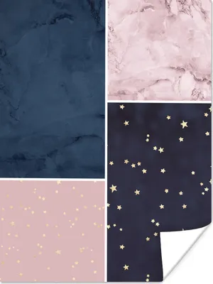 Produktbild von MuchoWow® Poster Marmor - Rosa - Collage 120x160 cm - Wandbilder
