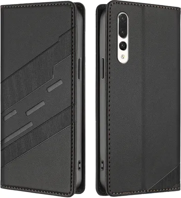 Obrázek produktu pro Pouzdro pro Huawei P20 Pro,Polyuretankožené peněženkové pouzdro s přihrádkou na karty a funkcí stojánku Schwarz
