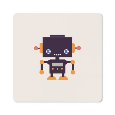 Produktbild von MuchoWow® Mauspad Mousepad Roboter - Antenne - Orange - Beige - Kind - Kinder 30x30 cm - Mousepads - Maus Mat - Pad - Mausunterlage - Gaming