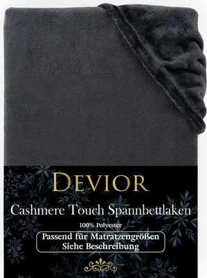 Produktbild von Devior Cashmere Touch Spannbettlaken 180x200 - 200x220 anthrazit Bettlaken für Boxspringbett Winter Warm Kuschelig
