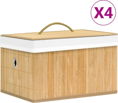 Image de Boîtes de rangement en bambou 4 pcs