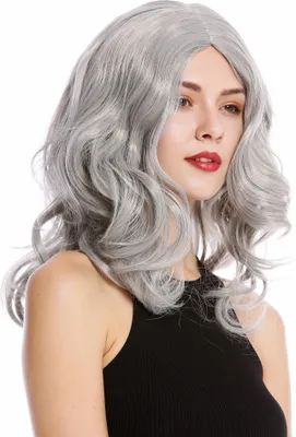 Produktbild von WIG ME UP Perücke Lang Mittelscheitel Wellig Grau 90831-ZA68E