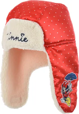 Produktbild von Minnie Mouse Kinder Mädchen Winter-Mütze Pilotenmütze , Farbe:Rot, Größe:48