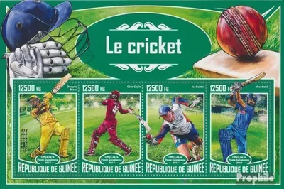 Produktbild von Briefmarken Guinea 2017 Mi 12481-12484 Kleinbogen (kompl. Ausgabe) postfrisch Kricket