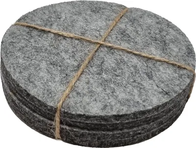 Produktbild von Filz Untersetzer Rund 10cm Grau 4er Set Tischschutz Kratzschutz