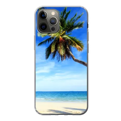 Produktbild von MuchoWow® Handyhülle Schutzhülle Hülle für iPhone 13 Pro Palmen - Strand - Meer Silikon Softcase Handy Hülle - Handy-Tasche