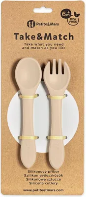 Obrázok produktu pre PETITE&MARS Príbor silikónový TAKE&MATCH Desert Sand 6m+