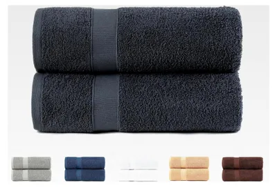 Produktbild von 2 große Badetücher, 100% Baumwolle, 550 g/m², extra weich, saugfähig und schnell trocknend, Maße 100 x 150 cm, Dunkelgrau