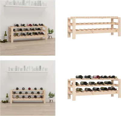 Immagine prodotto di vidaXL Portabottiglie da vino 109,5x30x42 cm in legno di pino massiccio - Portabottiglie da vino - Portabottiglie da vino - Portabottiglie da vino