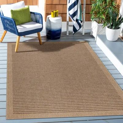 Produktbild von Outdoor-Teppich, Vintage-Design, schwarz, geeignet für Terrasse, Balkon oder Küche, mit Polypropylen-Rückseite 120 x 170 cm