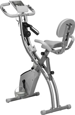 Produktbild von HOMCOM Heimtrainer 2-in-1 Fahrradtrainer LCD-Display klappbarer mit 8 stufig einstellbarem Magnetwiderstand und 1 Paar Spannseil Stahl Grau