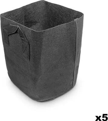 A single gray fabric grow bag is shown against a white background.