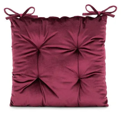 Zdjęcie produktu dla Poduszka na krzesło bordowy velvet 40X40 Aleksa AmeliaHome