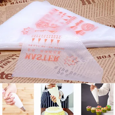 Produktbild von 200 Einweg Spritzbeutel Set,Einwegspritzbeutel Spritztüten Groß mit Spritzbeutel Klammern zum Verzieren und Backen  Cupcakes, Kuchen