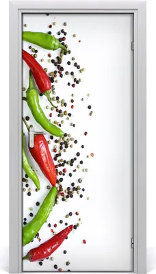 Produktbild von Tulup Türaufkleber 95x205 cm Dekorative Aufkleber Selbstklebend Wasserdichte Tapete Abnehmbar Schlafzimmer Wohnzimmer Wohnkultur - Chilischoten