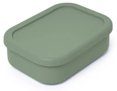 Bento-Lunchbox aus Silikon, 3 Fächer, 600 ml, grün, mikrowellengeeignet