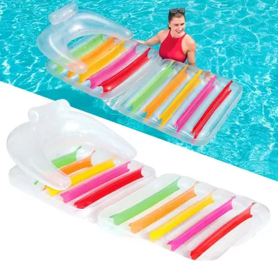 Produktbild von Bestway® Luftmatratze Summer Colors™ mit Rückenlehne + klappbarem Fußteil 201 x 89 cm