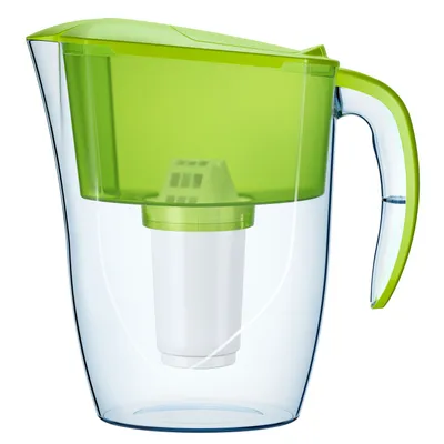 Produktbild von AQUAPHOR Wasserfilter Smile hellgrün inkl. 1 A5 Filterkartusche - kompakter Wasserfilter zur Reduzierung von Kalk, Chlor & weiteren Stoffen