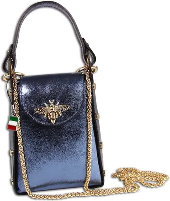 Immagine prodotto di Florence borsa a tracolla in pelle blu metallizzata OTM802M