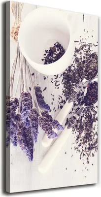 Produktbild von Tulup Leinwandbild® - 70x140cm - Wandkunst - Drucke auf Leinwand - Leinwanddruck - Wohnzimmer Wanddekoration XXL - Wohnung Deko Kunstdrucke - Blumen & Pflanzen - Lila - Eine Infusion von Lavendel