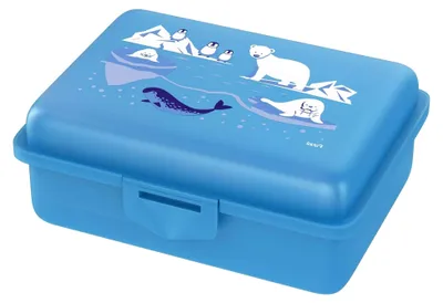 Produktbild von Lunchbox mit Obst-/Gemüsefach, schadstofffrei, spülmaschinenfest, Motiv: Eiswelt