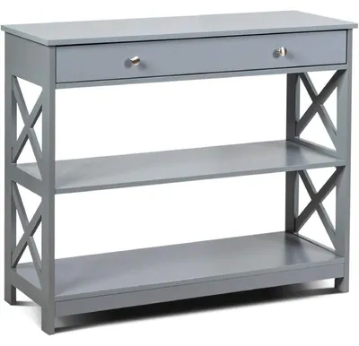 Obrázek produktu pro Konzolový stolek se zásuvkou KZ99023MUFR, 100 x 30 x 80 cm, šedý