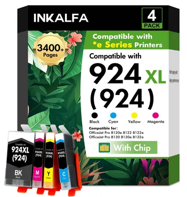 Produktbild von 924 924XL Patronen Multipack XL 8122e 8132e 8120e 8130e für HP 924XL 924e