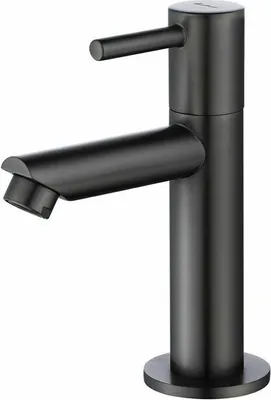 Produktbild von Grauer Kaltwasserhahn, schwarzer Badezimmerhahn für Handwaschbecken, modernes Design