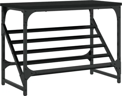 Obrázok produktu pre vidaXL Stojan na topánky čierny 60x30x45 cm Drevo Materiál