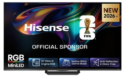 Produktbild von Hisense 55 '' UR8S | RGB MiniLED Smart TV 4K 180 Hz, 139,7 cm (55"), 3840 x 2160 Pixel, DLED, Smart-TV, WLAN, Schwarz